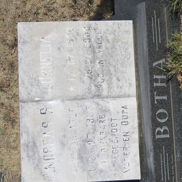 BOTHA Andreas S. 1920-1985 &amp; Cornelia 1930-2000