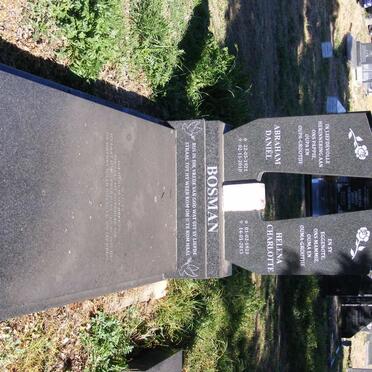 BOSMAN Abraham Daniel 1921-2010 &amp; Helena Charlotte 1923-2015