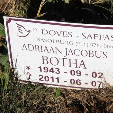 BOTHA Adriaan Jacobus 1943-2011