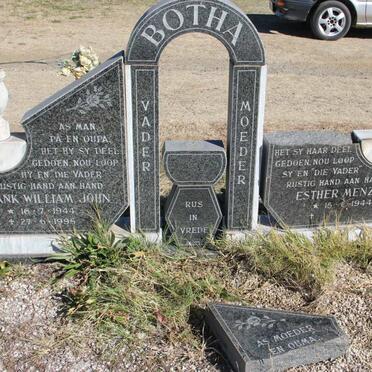 BOTHA Frank William John 1944-1995 &amp; Esther Menzina 1944-