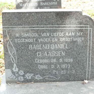 CLAASSEN Barend Daniël 1896-1973