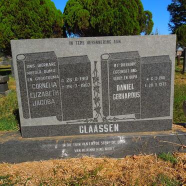 CLAASSEN Daniël Gerhardus 1901-1975 &amp; Cornelia Elizabeth Jacoba 1919-1987