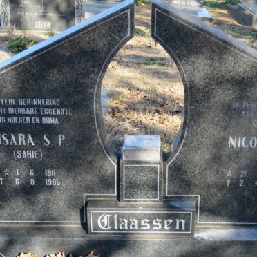 CLAASSEN Nicolaas 1909-1989 &amp; Susara S.P. 1911-1985
