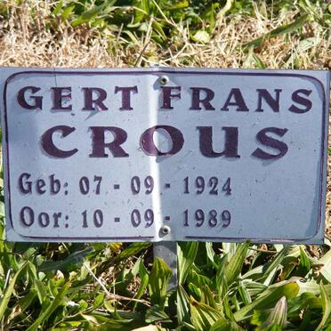 CROUS Gert Frans 1924-1989 &amp; Magdalena Cornelia 1936-1999 