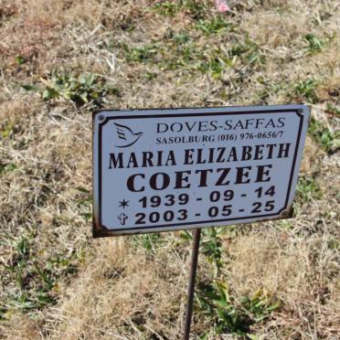 COETZEE Maria Elizabeth 1939-2003