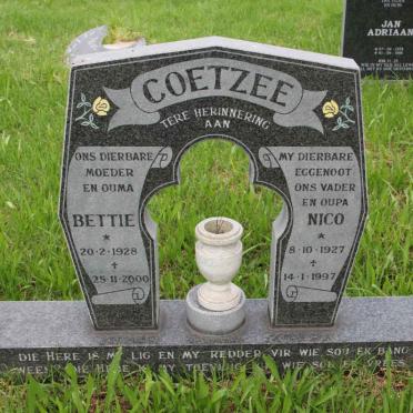 COETZEE Nico 1927-1997 &amp; Bettie 1928-2000