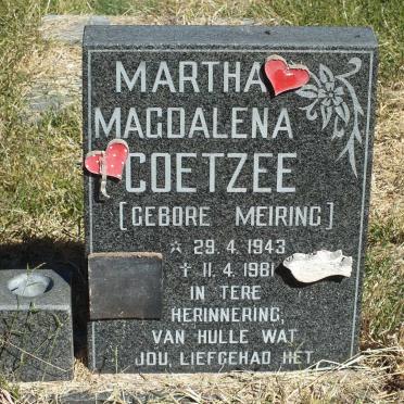COETZEE Martha Magdalena nee MEIRING 1943-1981