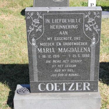 COETZER Maria Magdalena 1916-1992