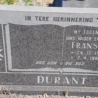 DURANT Frans F. 1925-1986