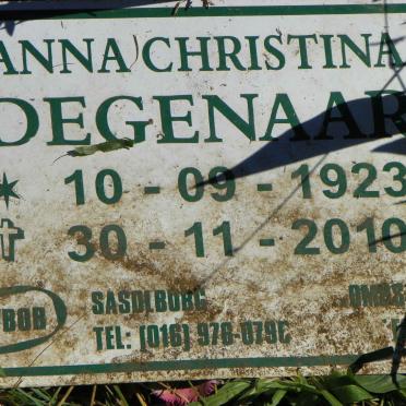DEGENAAR Anna Christina 1923-2010