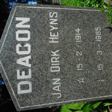 DEACON Jan Dirk Heyns 1914-1985