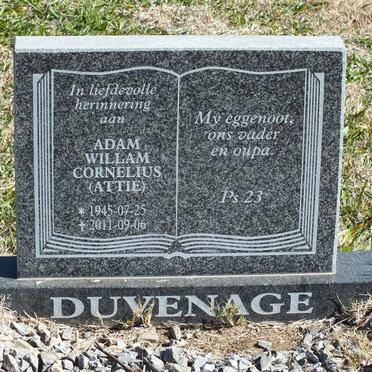 DUVENAGE Adam Willam Cornelius 1945-2011