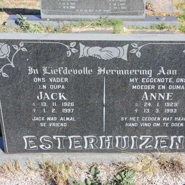 ESTERHUIZEN Jack 1926-1997 &amp; Anne 1929-1993