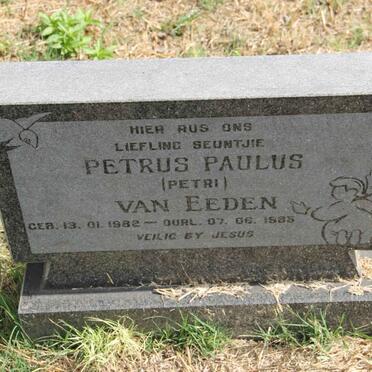 EEDEN Petrus Paulus, van 1982-1985