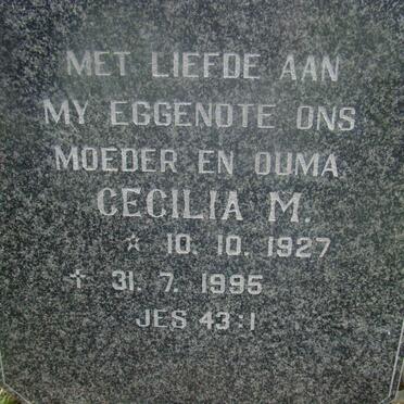 EKSTEEN Cecilia M. 1927-1995