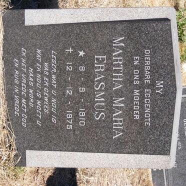 ERASMUS Johannes Jurie 1906-1979 &amp; Martha Maria 1910-1975