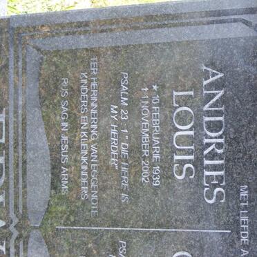 ERWEE Andries Louis 1939-2002 &amp; Sophia Carolina 1940-