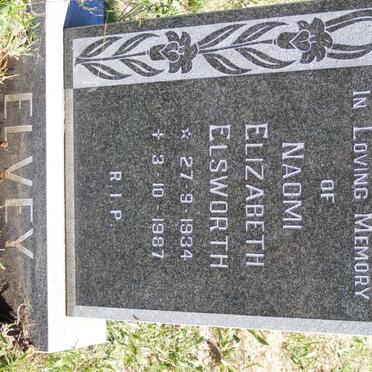 ELVEY Naomi Elizabeth Elsworth 1934-1987