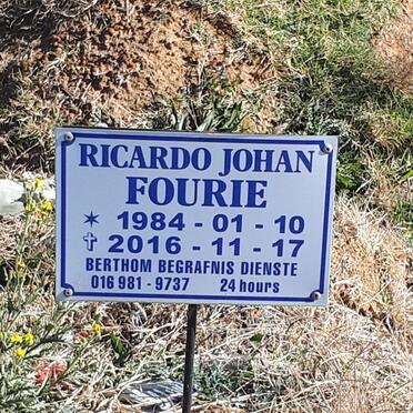 FOURIE Ricardo Johan 1984-2016