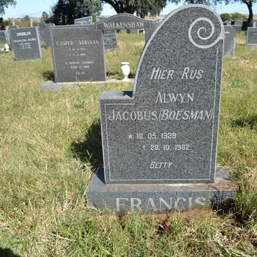 FRANCIS Alwyn Jacobus 1929-1982