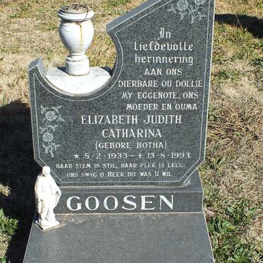 GOOSEN Elizabeth Judith Catharina nee BOTHA 1933-1993