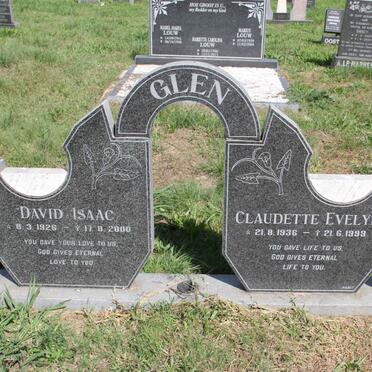 GLEN David Isaac 1926-2000 &amp; Claudette Evelyn 1936-1999