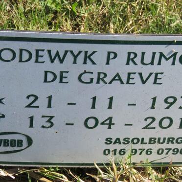GRAEVE Lodewyk P. Rumold, de 1930-2014