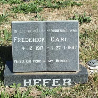 HEFER Frederick Carl 1917-1987