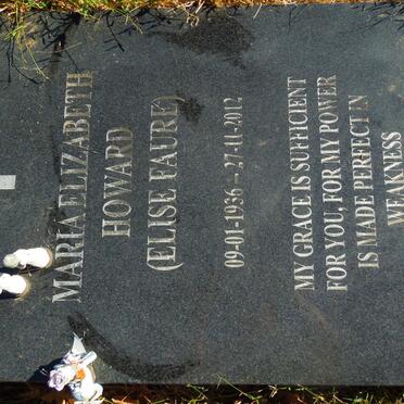 HOWARD Maria Elizabeth 1936-2012