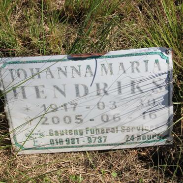HENDRIKS Johanna Maria 1917-2005