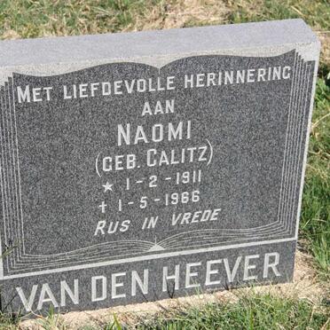 HEEVER Naomi, van den nee CALITZ 1911-1966