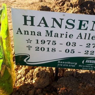 HANSEN Anna Marie Alleta 1975-2018