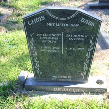 JAGER Chris, de 1932-2011 &amp; Babs 1936-