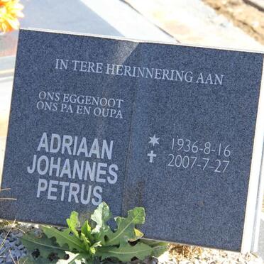JORDAAN Adriaan Johannes Petrus 1936-2007 &amp; Johanna Louisa 1939-1989