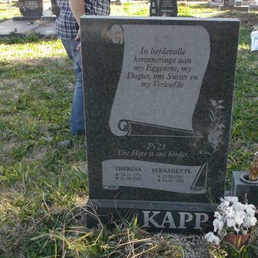 KAPP Theresa 1951-2005 :: KAPP Bernadette 1981-2008