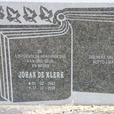 KLERK Johan, de 1982-2010