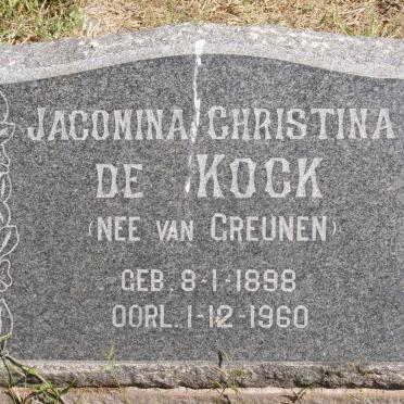 KOCK Jacomina Christina, de nee VAN GREUNEN 1898-1960