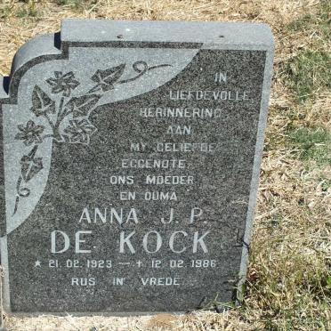 KOCK Anna J.P., de 1923-1986