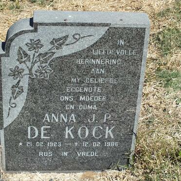 KOCK Anna J.P., de 1923-1986