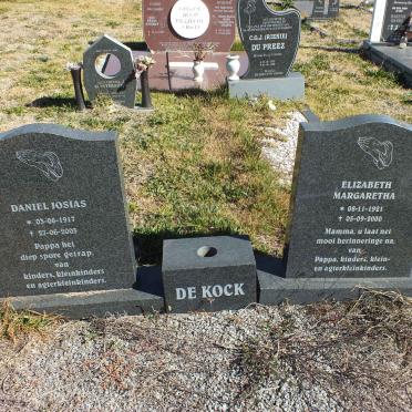 KOCK Daniel Josias, de 1917-2003 &amp; Elizabeth Margaretha 1921-2000
