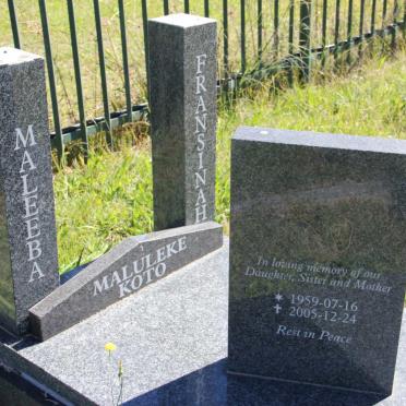 KOTO Maleeba Fransinah nee MALULEKE 1959-2005