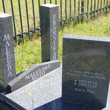 KOTO Maleeba Fransinah nee MALULEKE 1959-2005