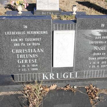 KRUGEL Christiaan Theunis Gertse 1914-1986 &amp; Nasie 1915-2007