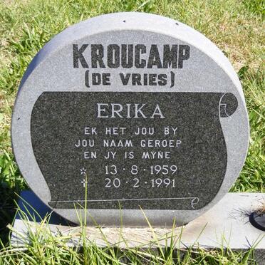 KROUKAMP Erika nee DE VRIES 1959-1991