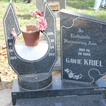 KRIEL Gawie 1922-2012