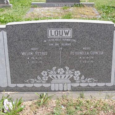 LOUW Willem Petrus 1921-1972 &amp; Petronella Cornelia 1924-1972