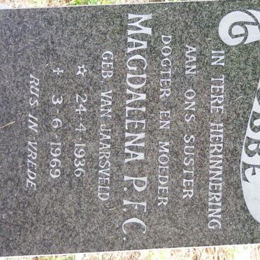LUBBE Magdalena P.F.C. nee VAN JAARSVELD 1936-1969