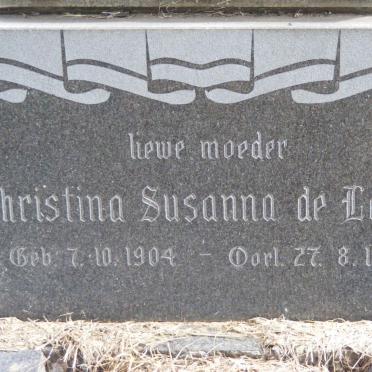LANGE Christina Susanna, de 1904-1969