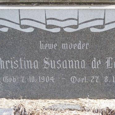 LANGE Christina Susanna, de 1904-1969