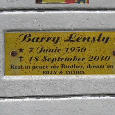 LENSLY Barry 1950-2010